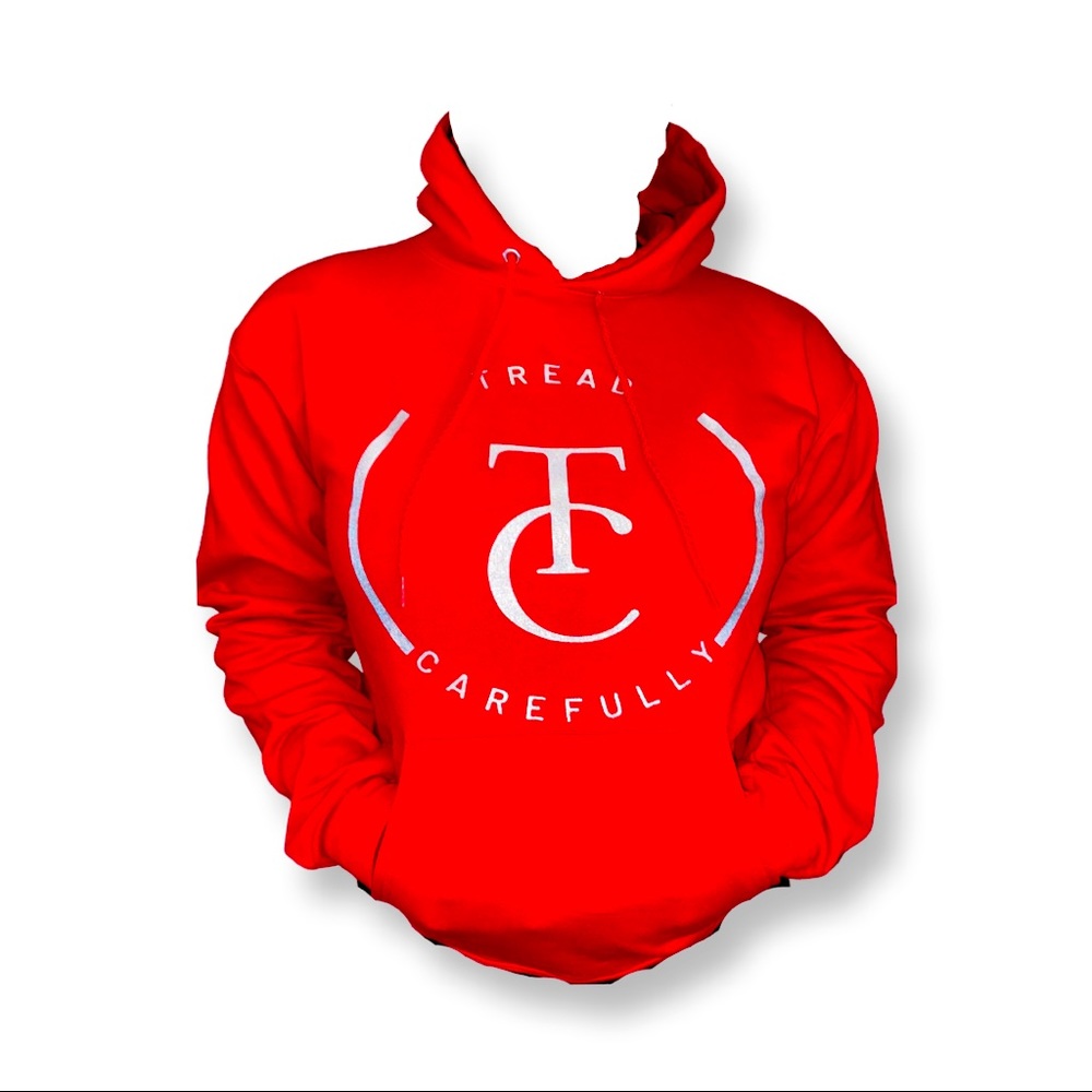 Size M Red TC hoodie.#comfy#fire